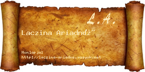 Laczina Ariadné névjegykártya
